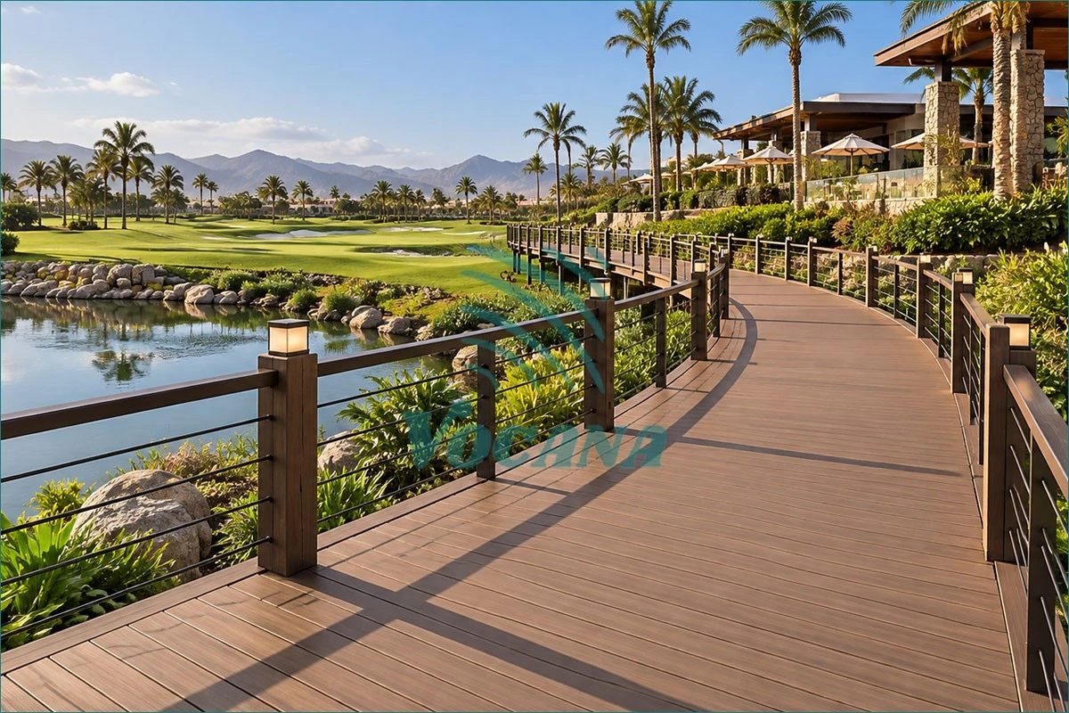 Golf resort walkways wpc decking Golf resort walkways wpc decking