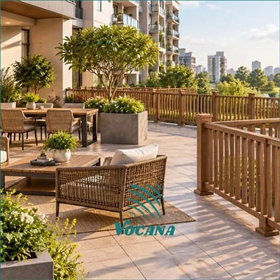 Composite Railing For Apartment Podium Terraces | Vocana