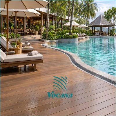 Poolside Composite Decking For Thailand Resorts | Capped WPC Pool Deck Boards