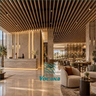 Suspended WPC Ceiling Saudi Arabia | WPC Baffle Ceiling System For Commercial Buildings