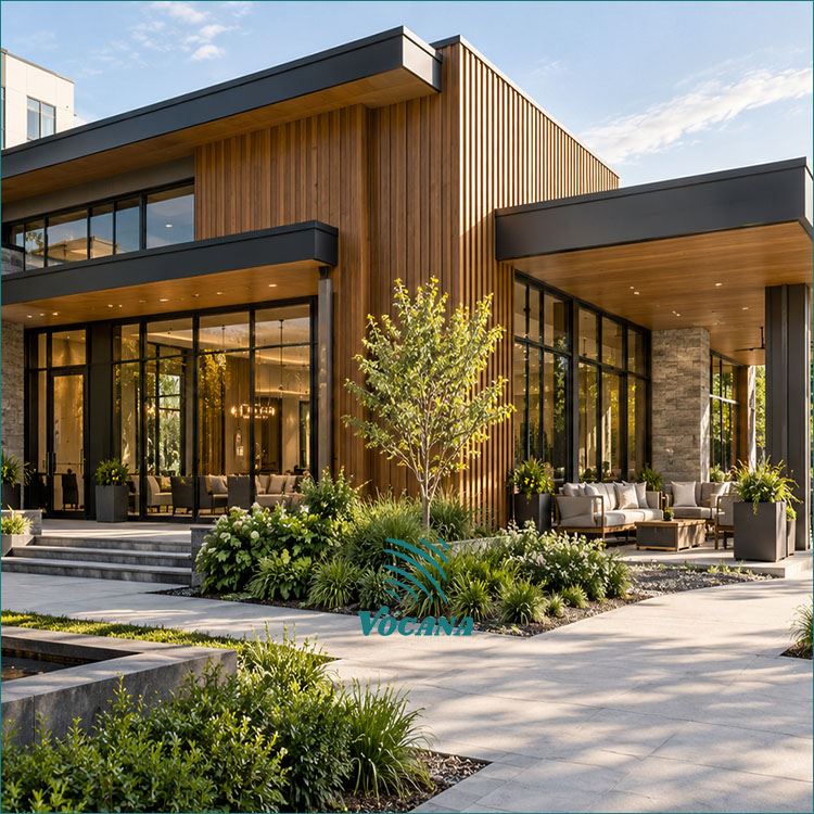 WPC Cladding For Apartment Clubhouses | Vocana