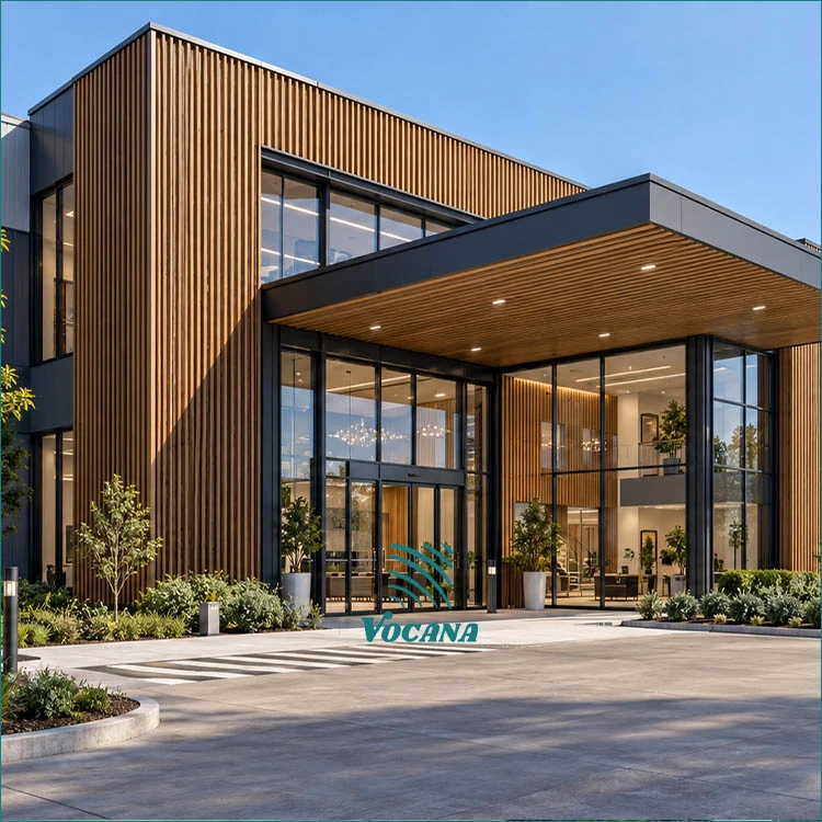 WPC Cladding For Industrial Park Offices & Entrances | Vocana