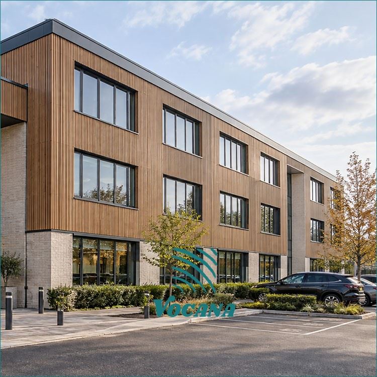 WPC Cladding For Industrial Park Offices & Entrances | Vocana factory