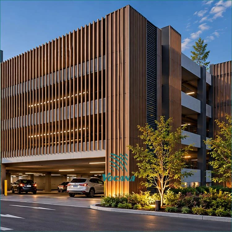 WPC Grille For Parking Garage Facades | Vocana